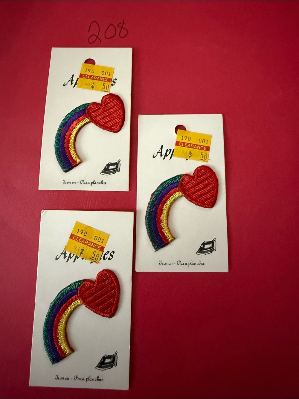 Rainbow Heart Iron-On Patch - Red Heart with Rainbow